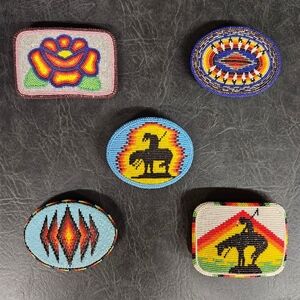 Vintage Native American Beaded Belt Buckles